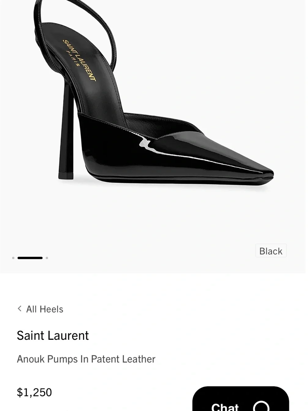 Saint Laurent Black Patent Pointed Slingback Pumps - Picture 1 of 6